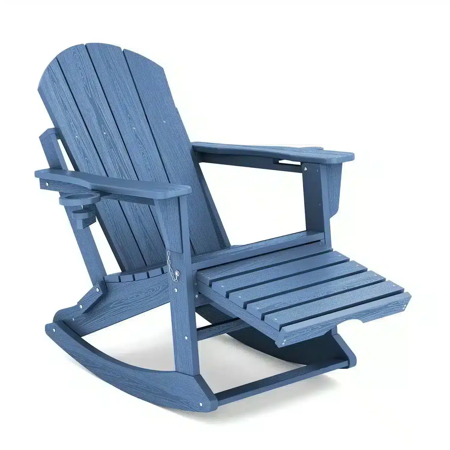 Navy Blue Folding Adirondack Rocking Chair New
