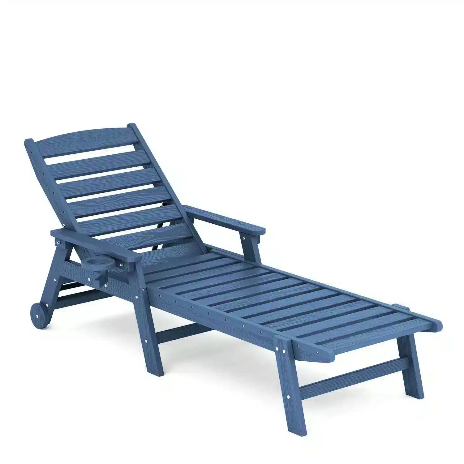 HDPE Waterproof Outdoor Chaise Lounge with Arms Serwall