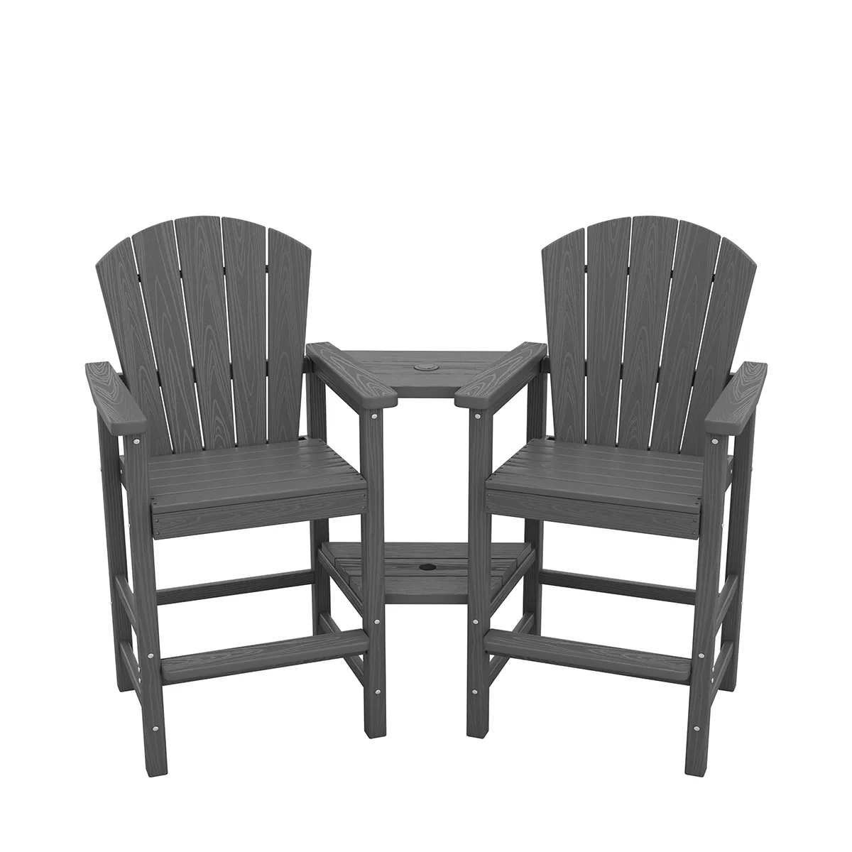 Serwall Dark Gray Upright Adirondack Chair Set of 2