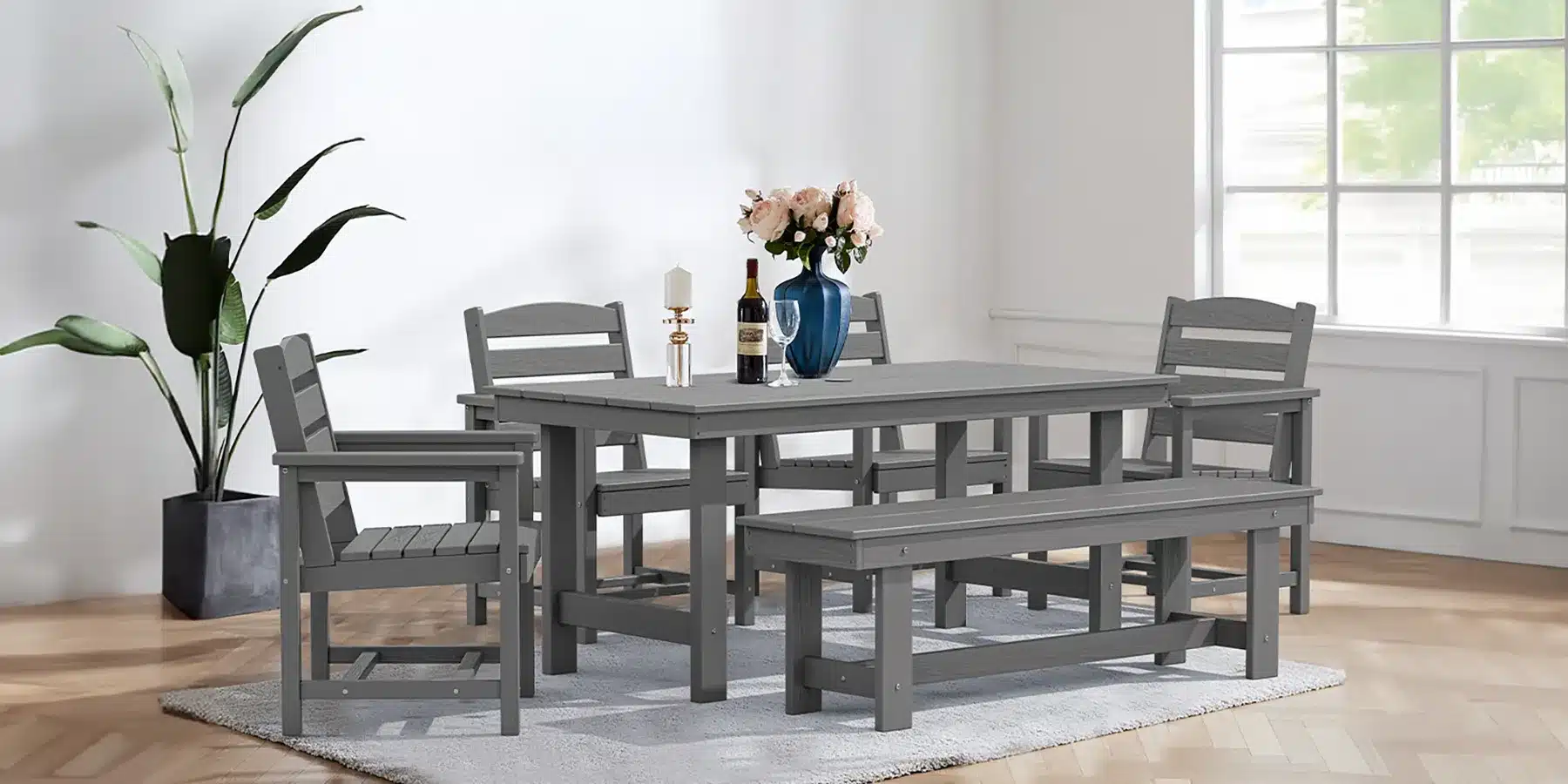 Outdoor 6 Person Dining Set on the Living Room