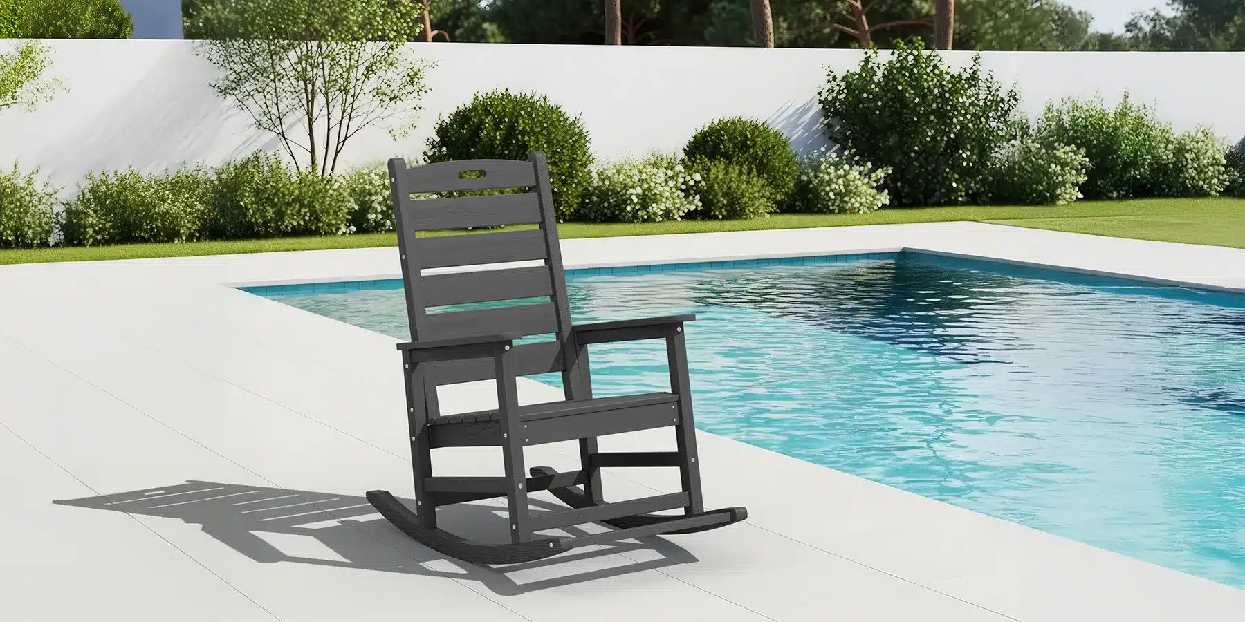 Outdoor Poly Rocking Chair by the Poolside