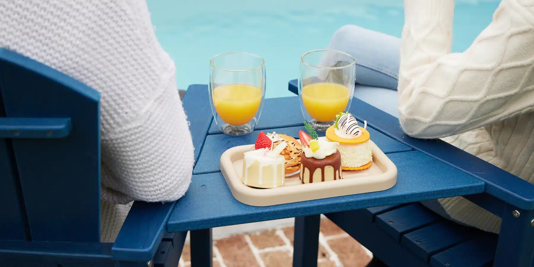 Connecting Table with Furniture and Cake