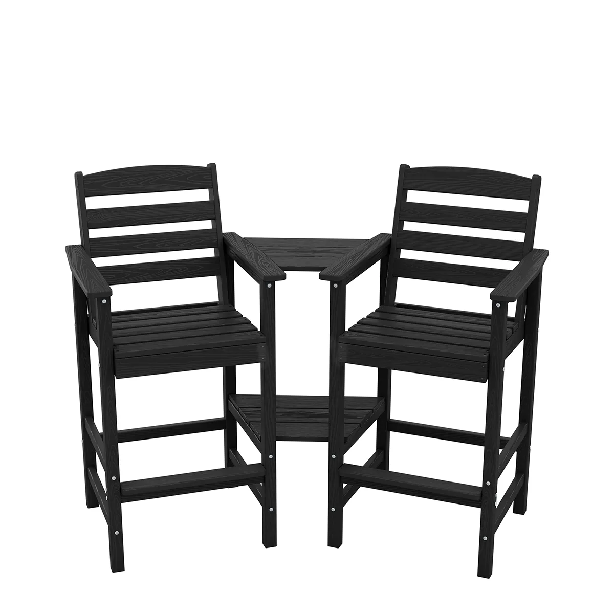 Outdoor Bar Chair Set of 2 with Connecting Table | Serwall