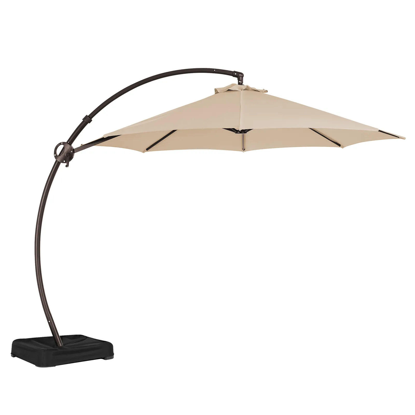 10 ft Round Curved Cantilever Umbrella with Base