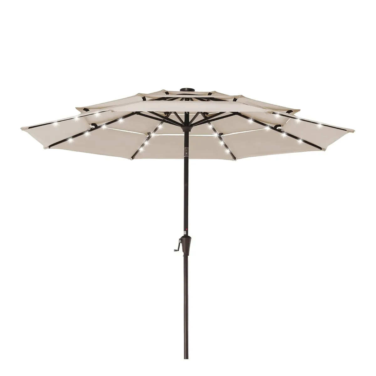 Tilt 9 FT 3 Tier Patio Umbrella with LED Light