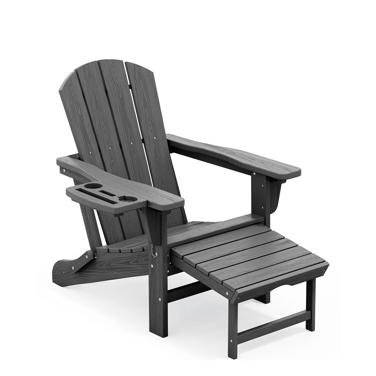 Kingys Folding Adirondack Chair with Retractable Ottoman