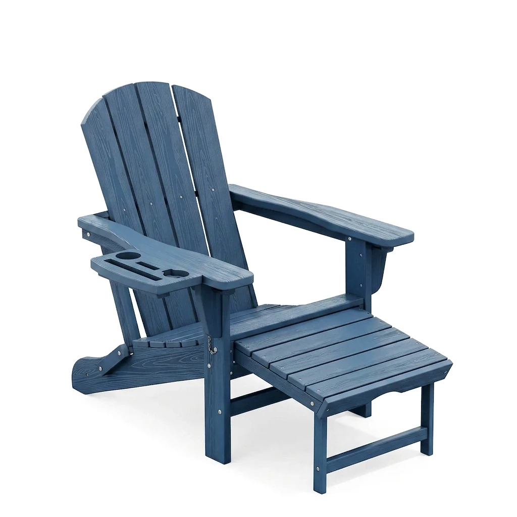 Folding Adirondack Chair with Retractable Ottoman | Serwall