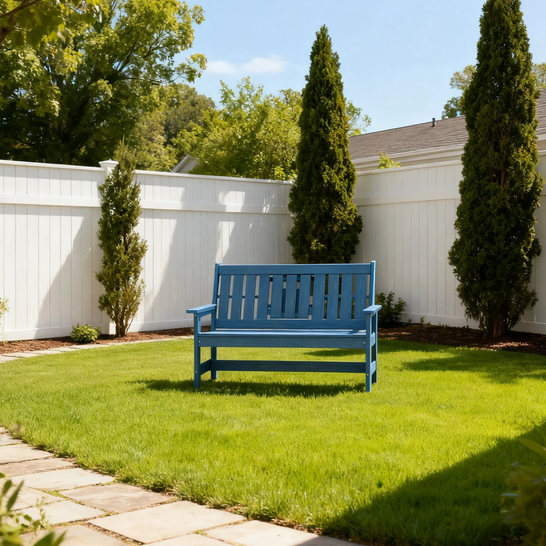 outdoor poly bench with cup holders - image 5 Outdoor Poly Bench with Cup Holders - Image 5
