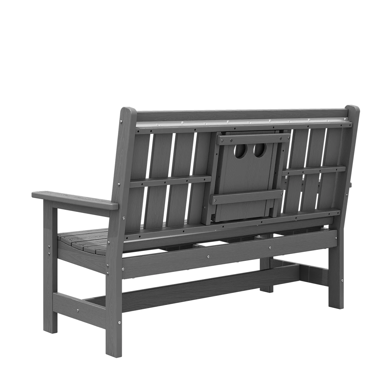 outdoor poly bench with cup holders - image 7 Outdoor Poly Bench with Cup Holders - Image 7