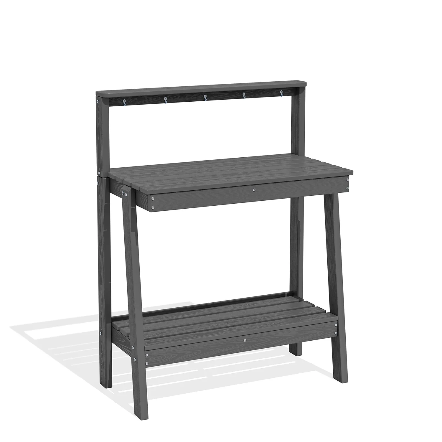 Garden Potting Bench Table with Shelves an Tool Hooks