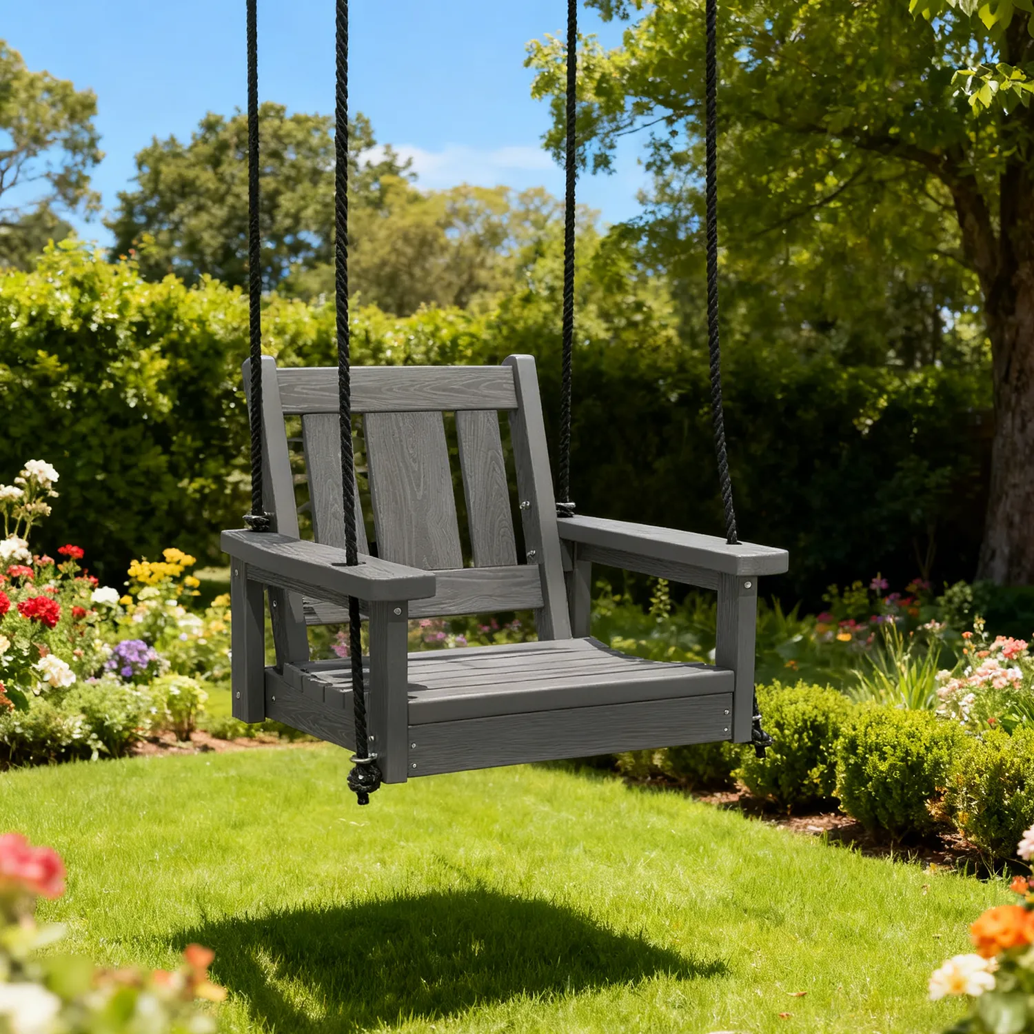 poly single-seat porch swing chair - image 2 Poly Single-Seat Porch Swing Chair - Image 2