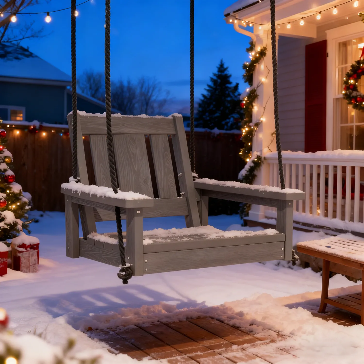 poly single-seat porch swing chair - image 3 Poly Single-Seat Porch Swing Chair - Image 3