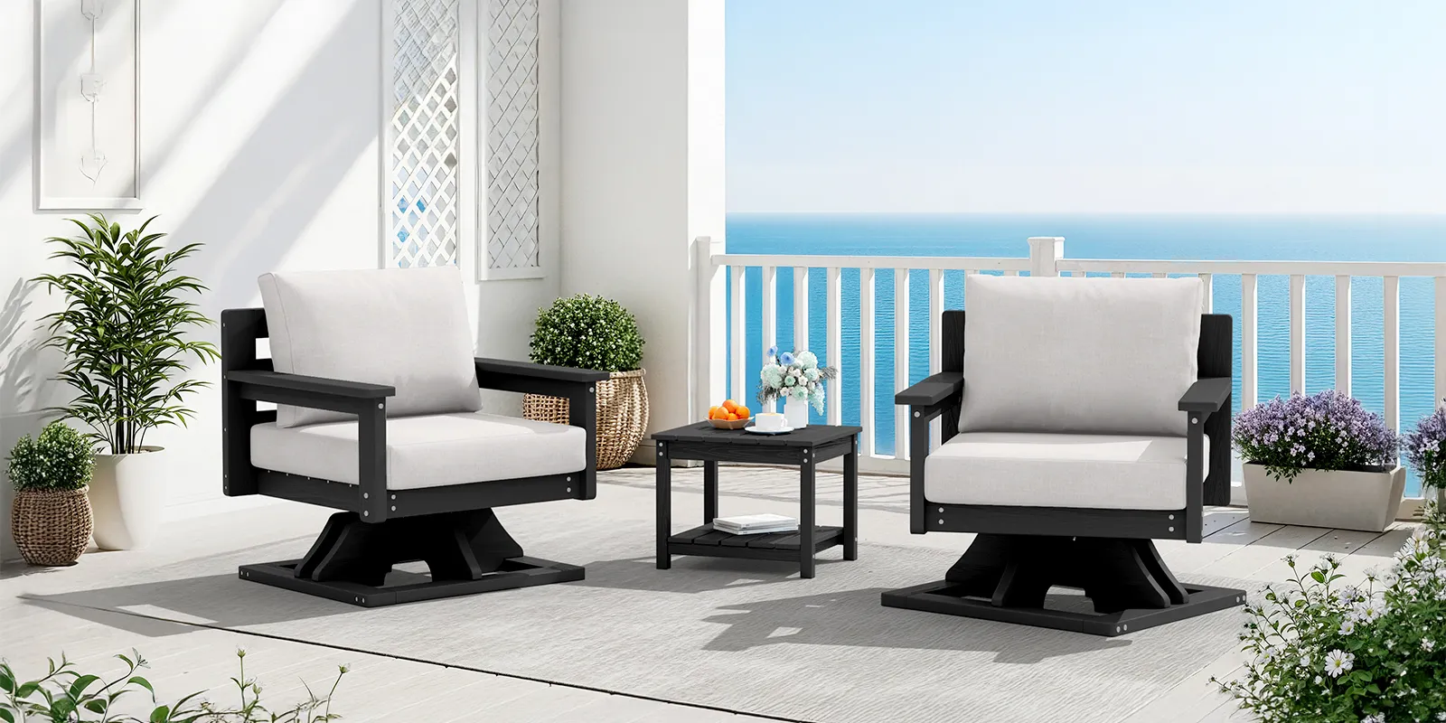 Outdoor Swivel Rocker Set of 2 on the Patio