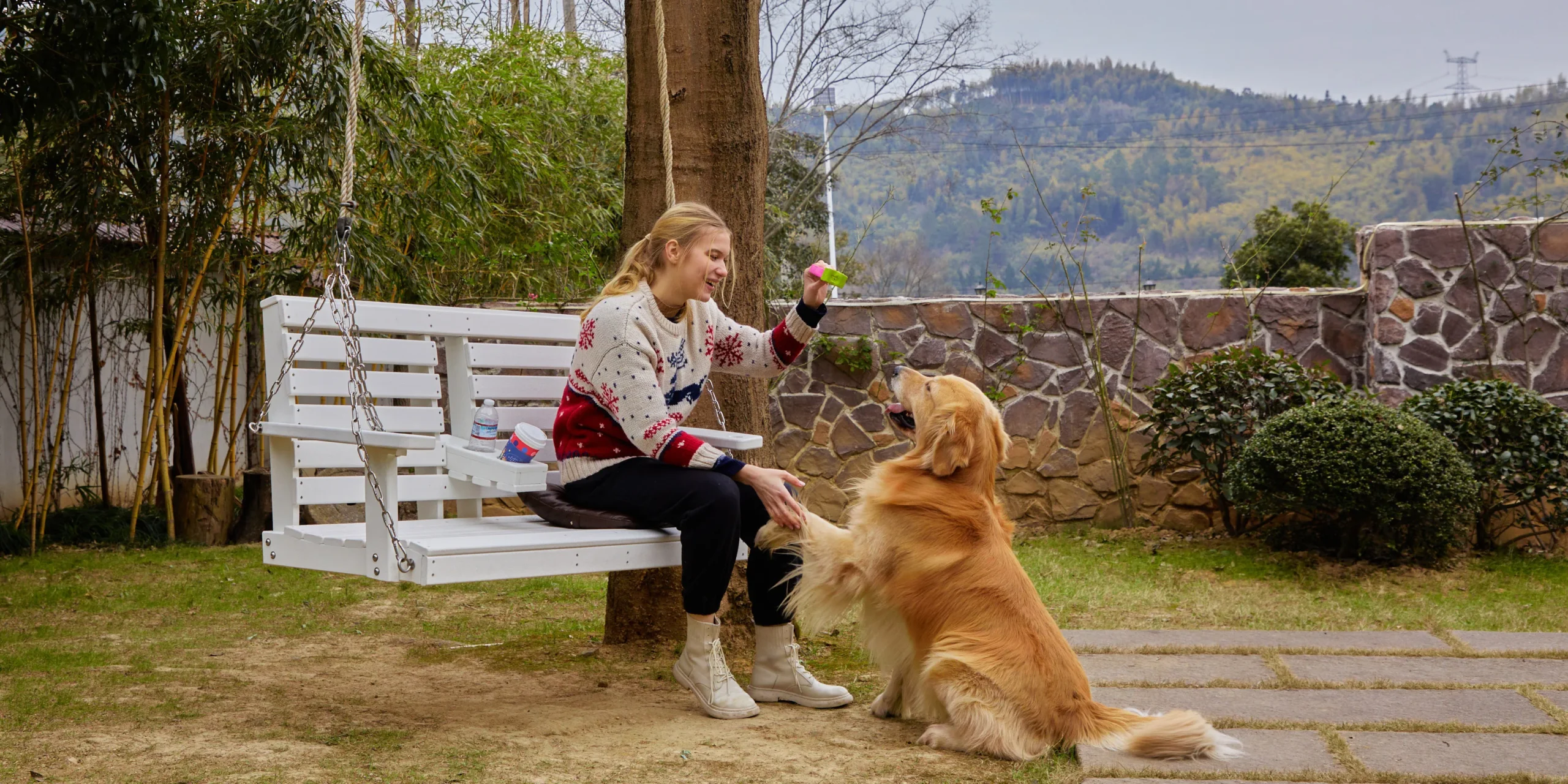 backyard patio swing