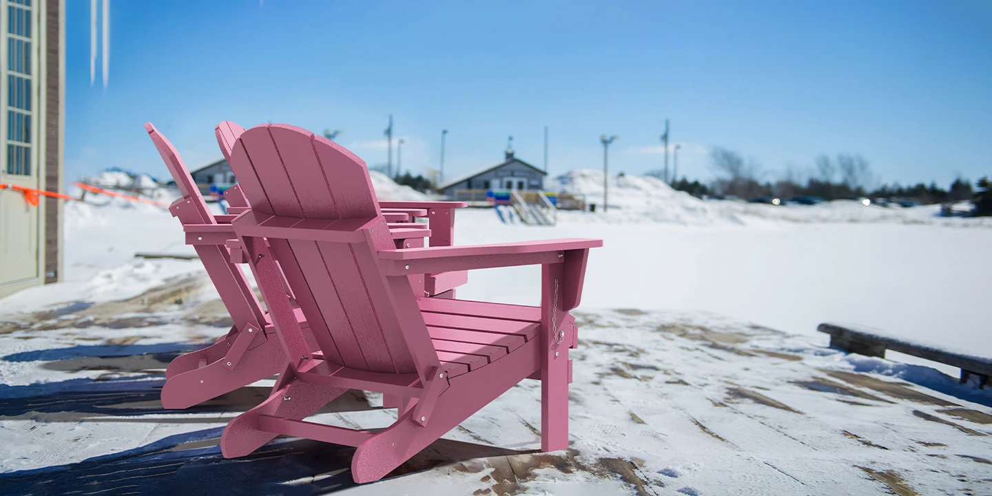 Classic Folding Adirondack Chairs Set up
