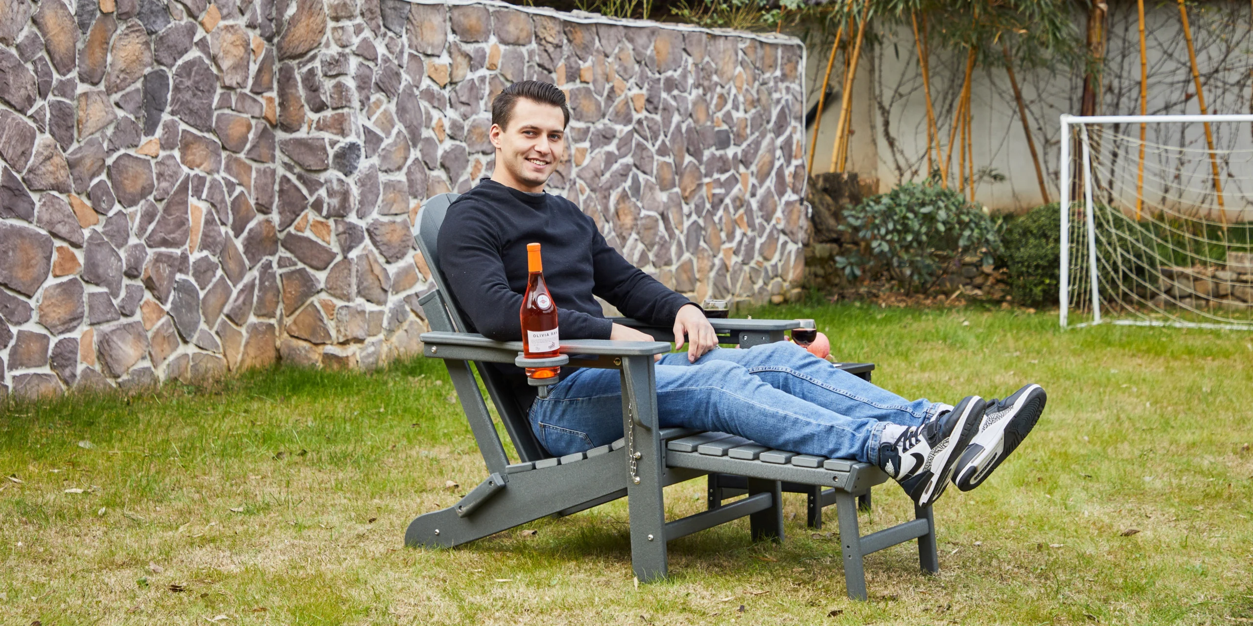 Folding Adirondack Chair with ottoman
