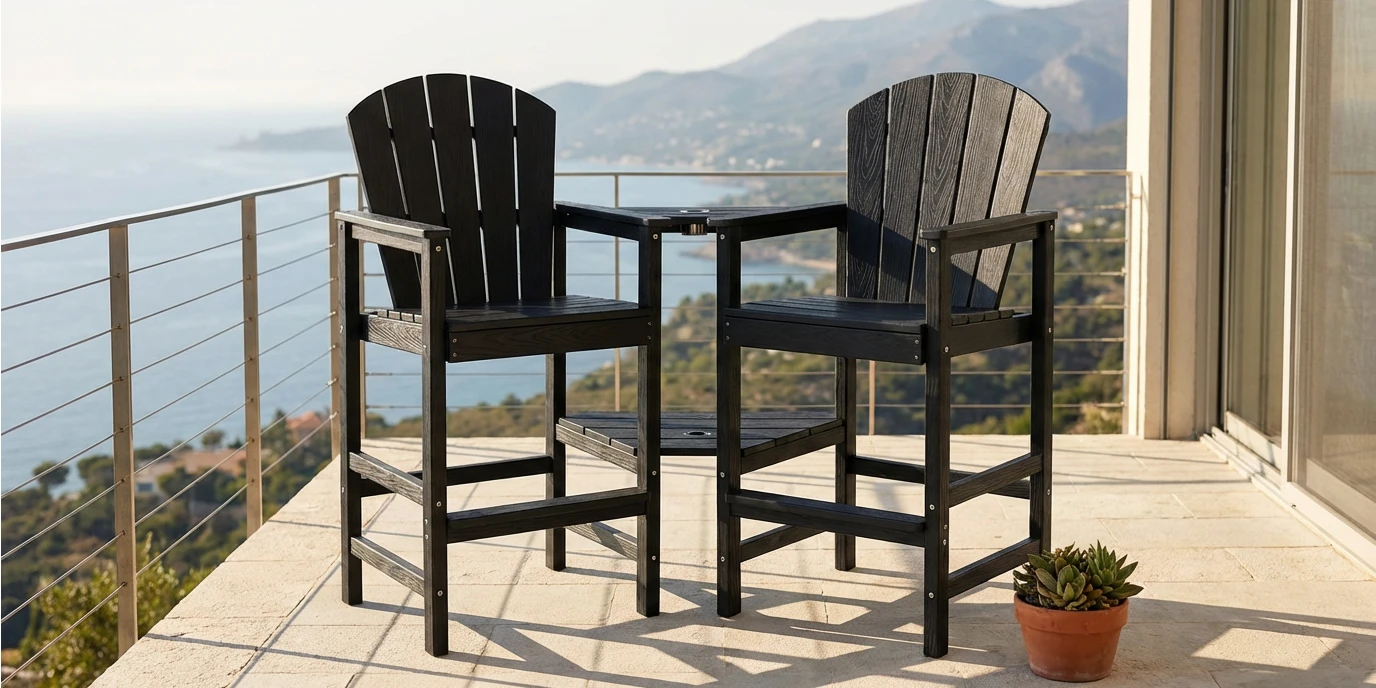 bar height Adirondack chair with table
