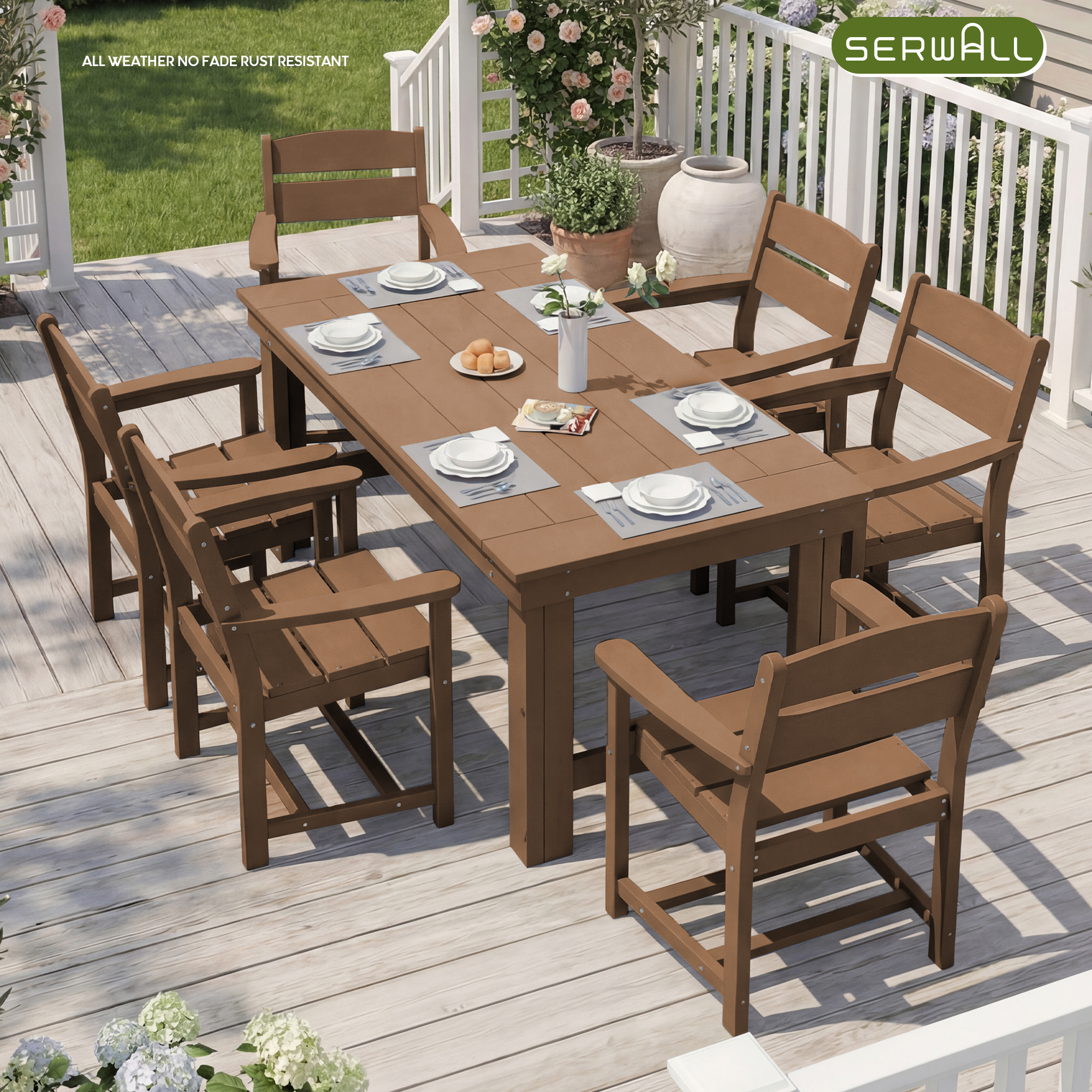 serwall 5 piece hdpe outdoor patio dining set - image 4 SERWALL 5 Piece HDPE Outdoor Patio Dining Set - Image 4