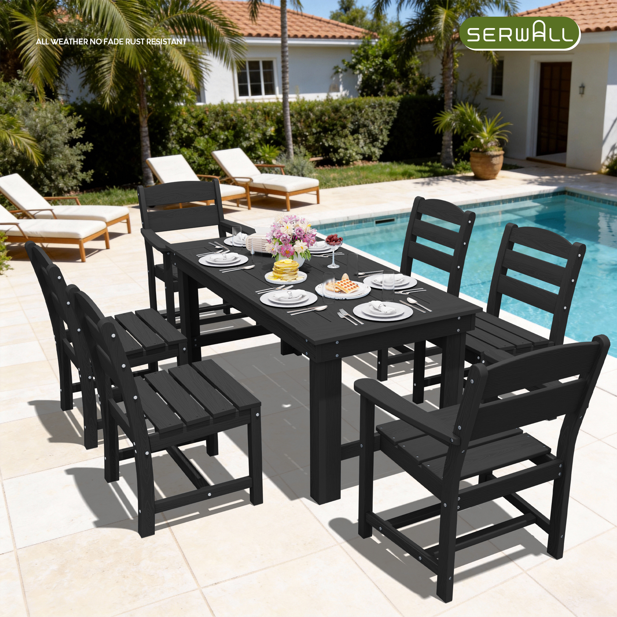 serwall 5 piece hdpe outdoor patio dining set - image 3 SERWALL 5 Piece HDPE Outdoor Patio Dining Set - Image 3