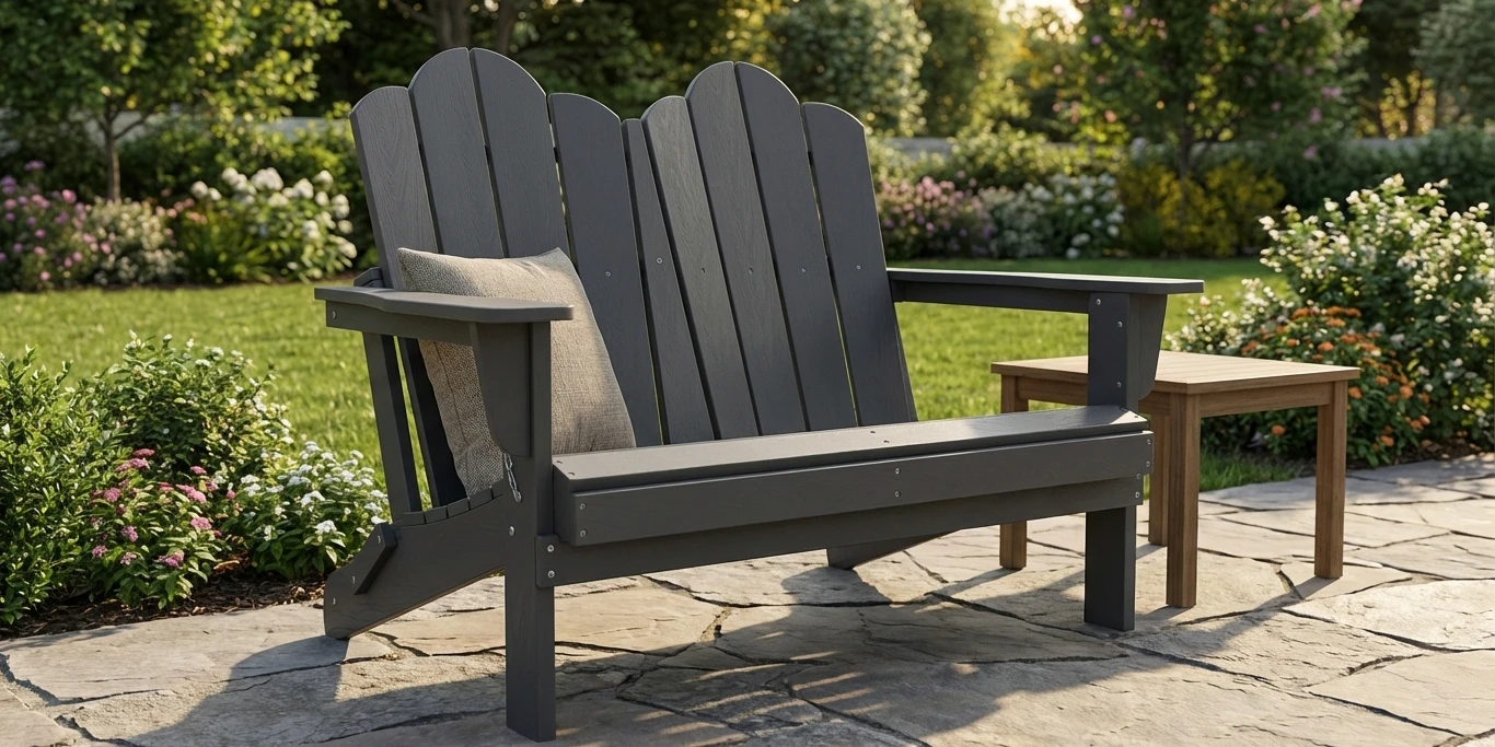 loveseat adirondack bench with side table