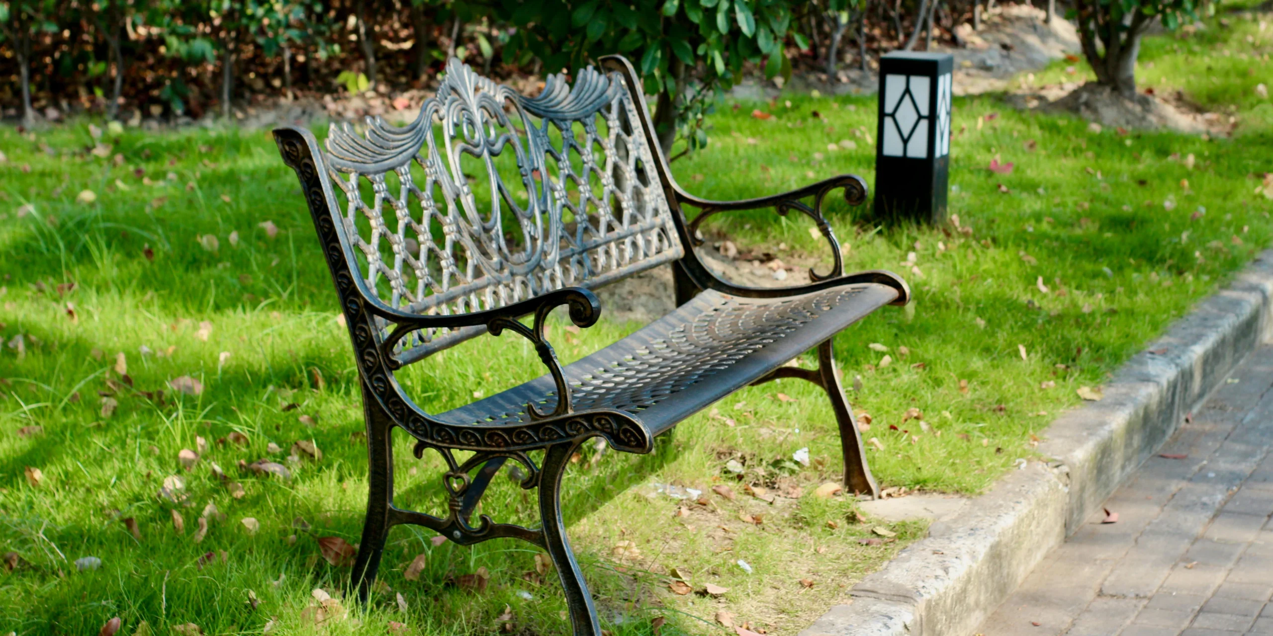 metal outdoor bench
