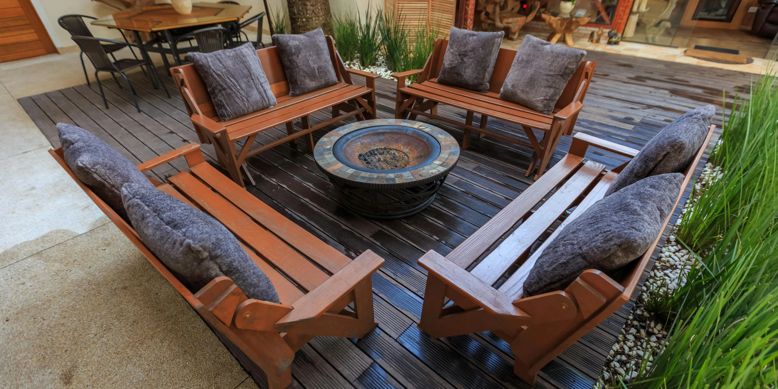 outdoor wooden bench