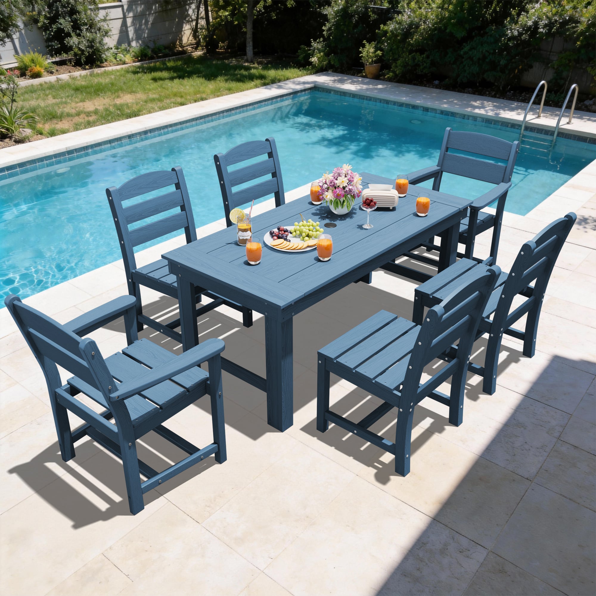 SERWALL 5 Piece HDPE Outdoor Patio Dining Set