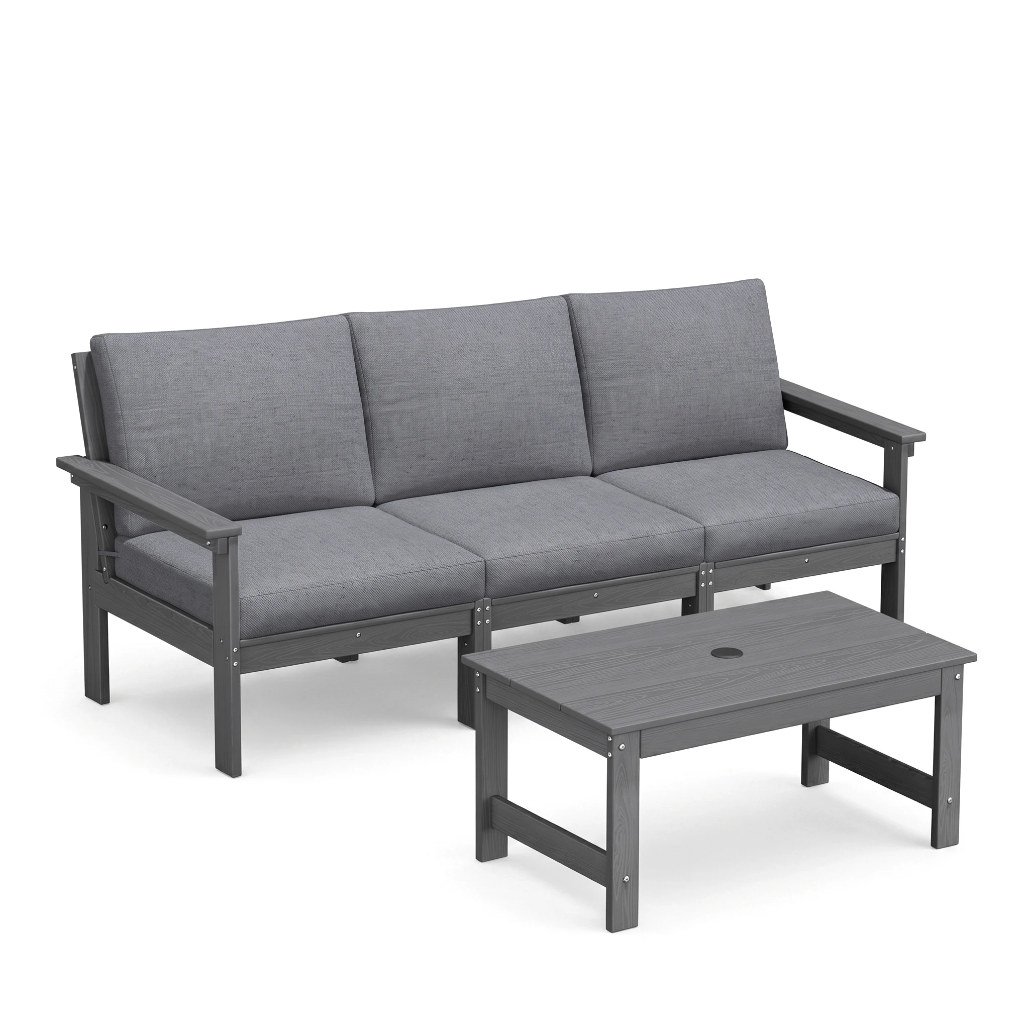 GRANGE 3-Seater Outdoor Couch with Coffee Table