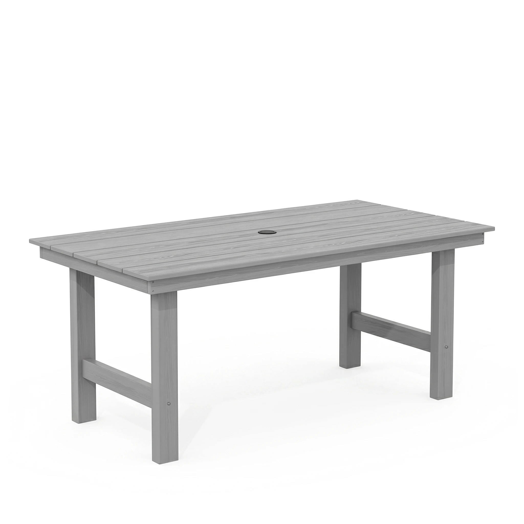 SERWALL All-weather HDPE Poly 32′′ x 67′′ Outdoor Dining Table with Umbrella Hole