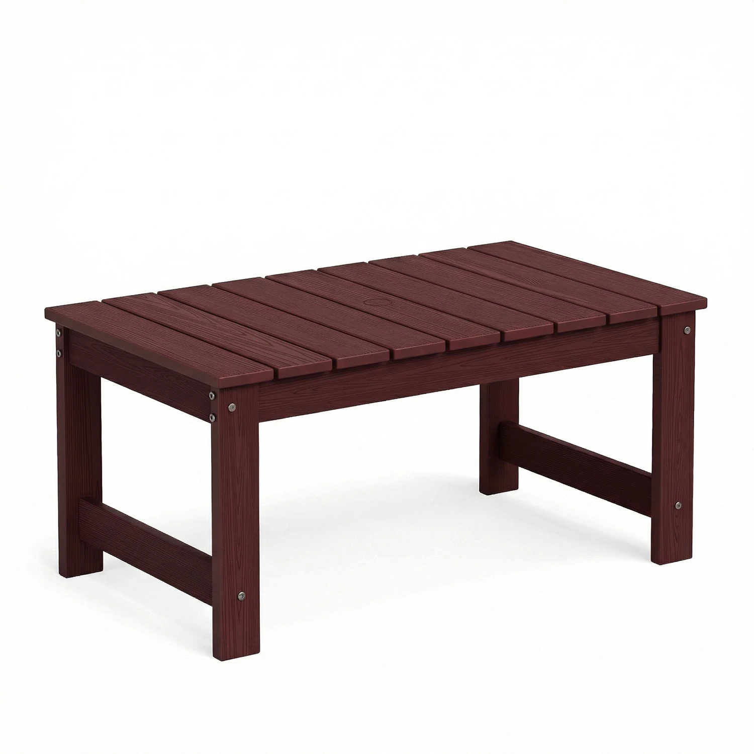 HDPE Poly Outdoor Coffee Table with Umbrella Hole, Waterproof Patio Accent Table