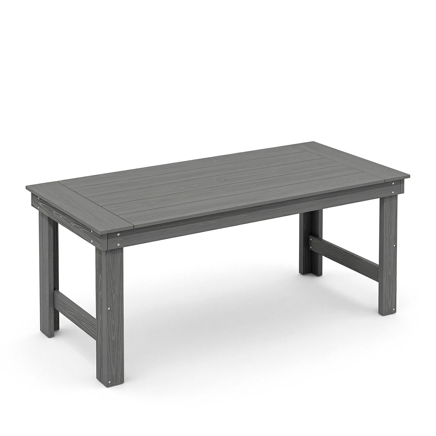 URBAN Poly 32" x 67" Rectangle Dining Table with Umbrella Hole