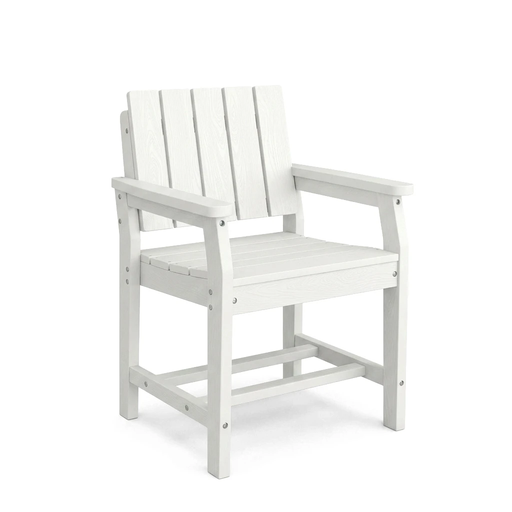 All-weather HDPE Poly Outdoor Dining Chair, Waterproof Dining Seat Armchair
