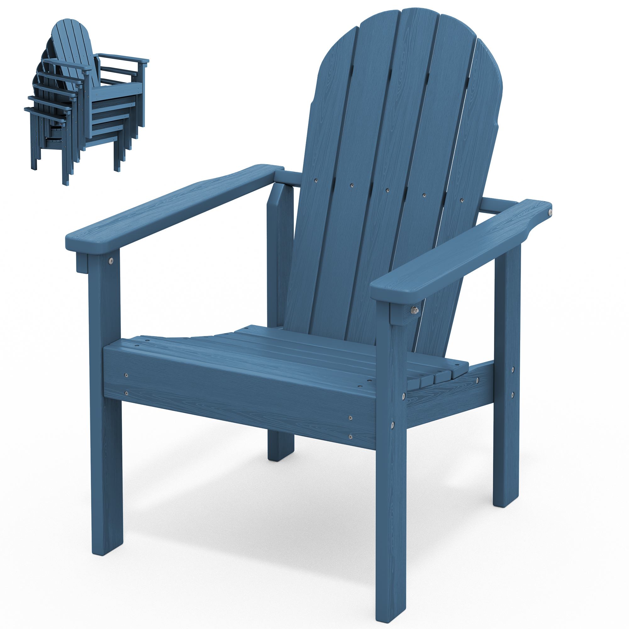SERWALL Stackable Adirondack Chair, Blue