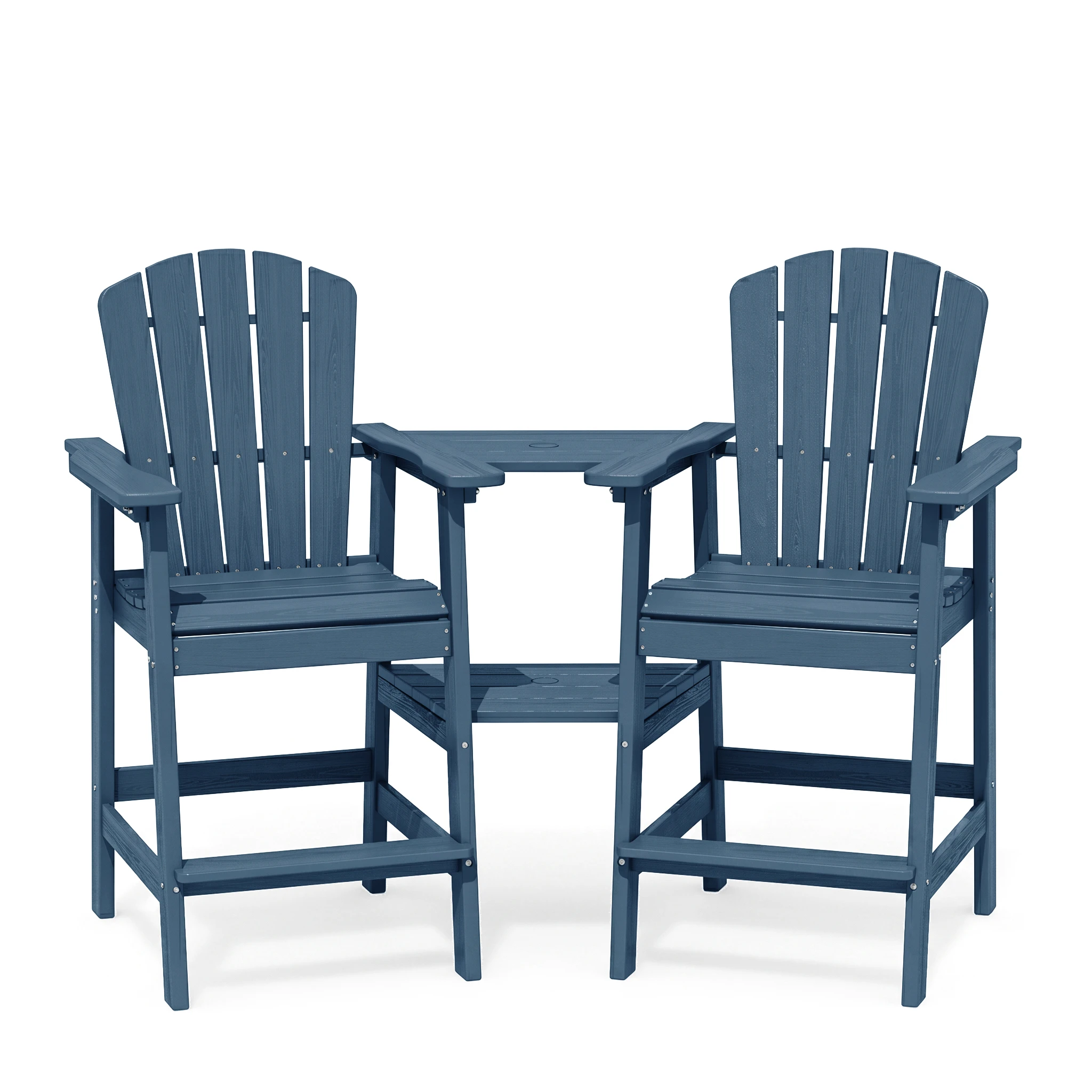 ＊◆2脚組◆Early American "BLUE" ダイニングチェア＊ 2-Person Adirondack Bar Chair Set with Removable Connecting Table