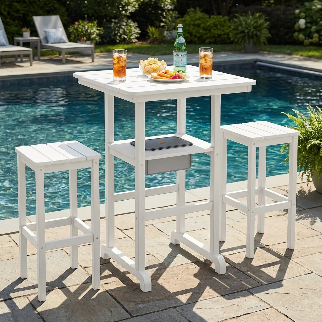 outdoor bar height table with hidden ice bucket - image 5 Outdoor Bar Height Table with Hidden Ice Bucket - Image 5
