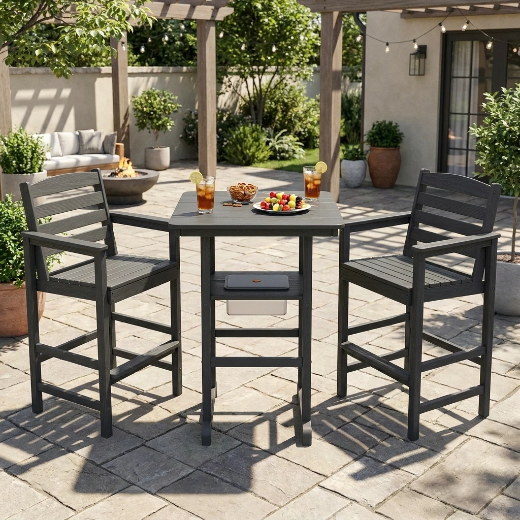 outdoor bar height table with hidden ice bucket - image 7 Outdoor Bar Height Table with Hidden Ice Bucket - Image 7
