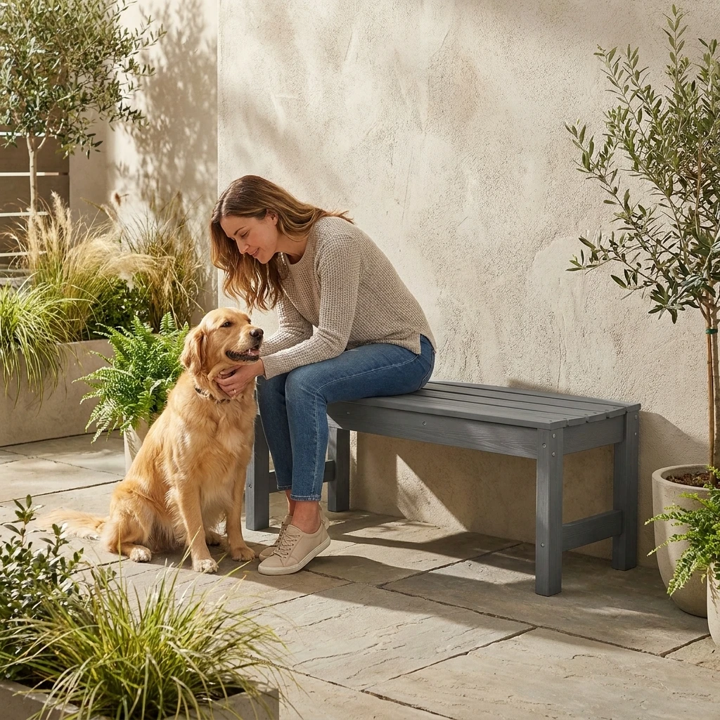 backless outdoor bench - image 7 Backless Outdoor Bench - Image 7