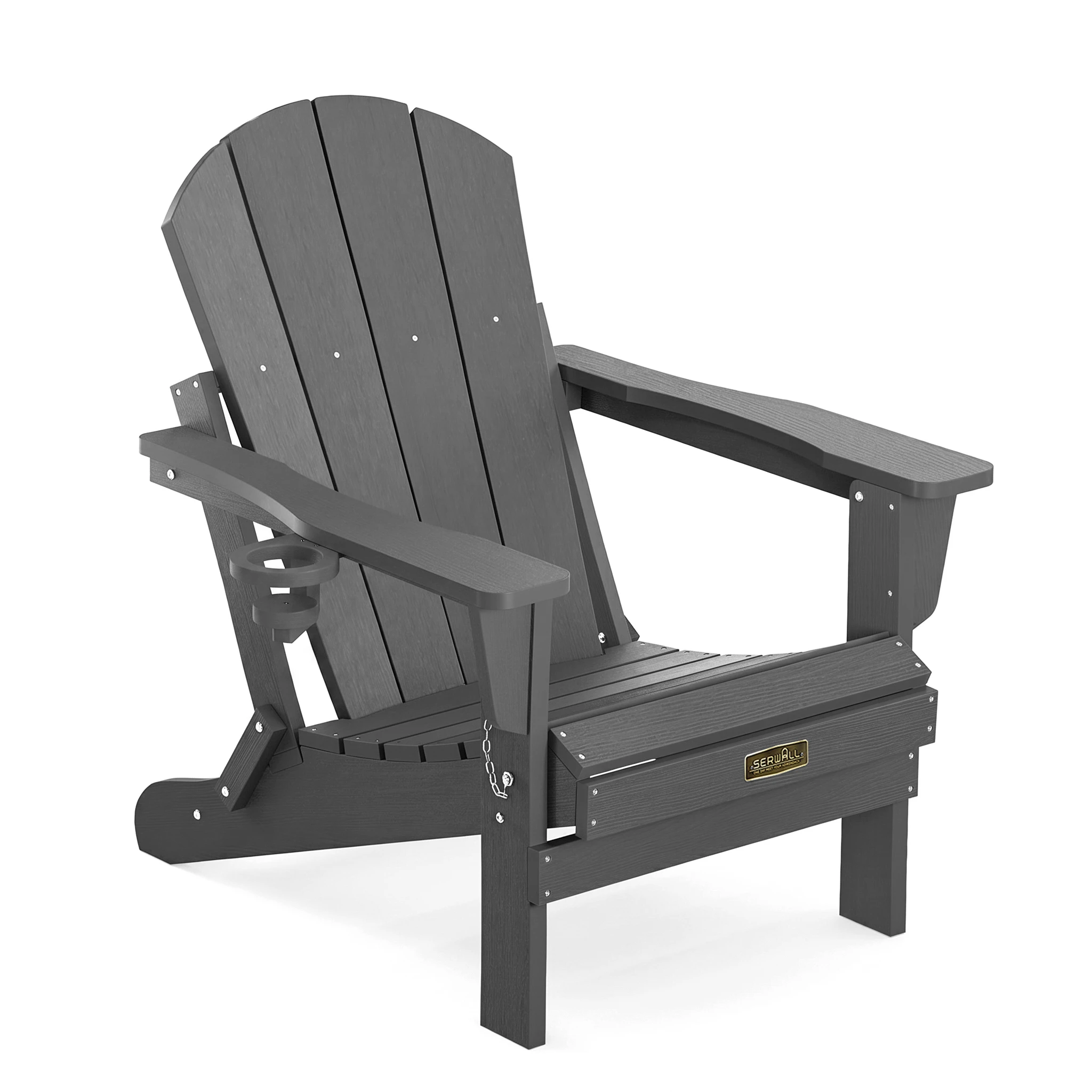 Classic Folding Adirondack Chair with Cup Holder