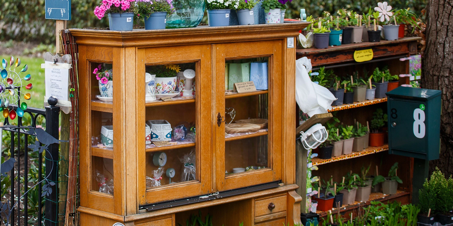Planting Benches with Storage Cabinets