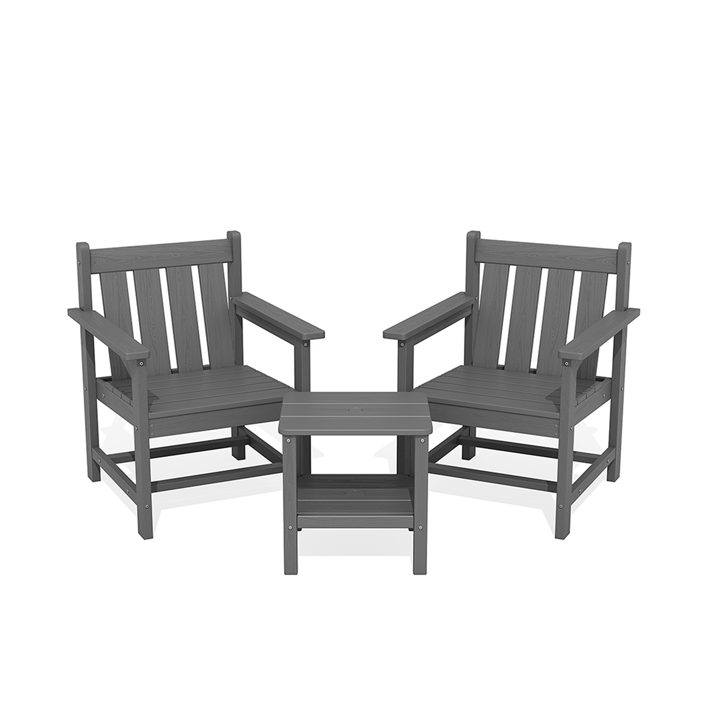 MANOIR Poly 3-Piece Outdoor Bistro Set with Umbrella Hole