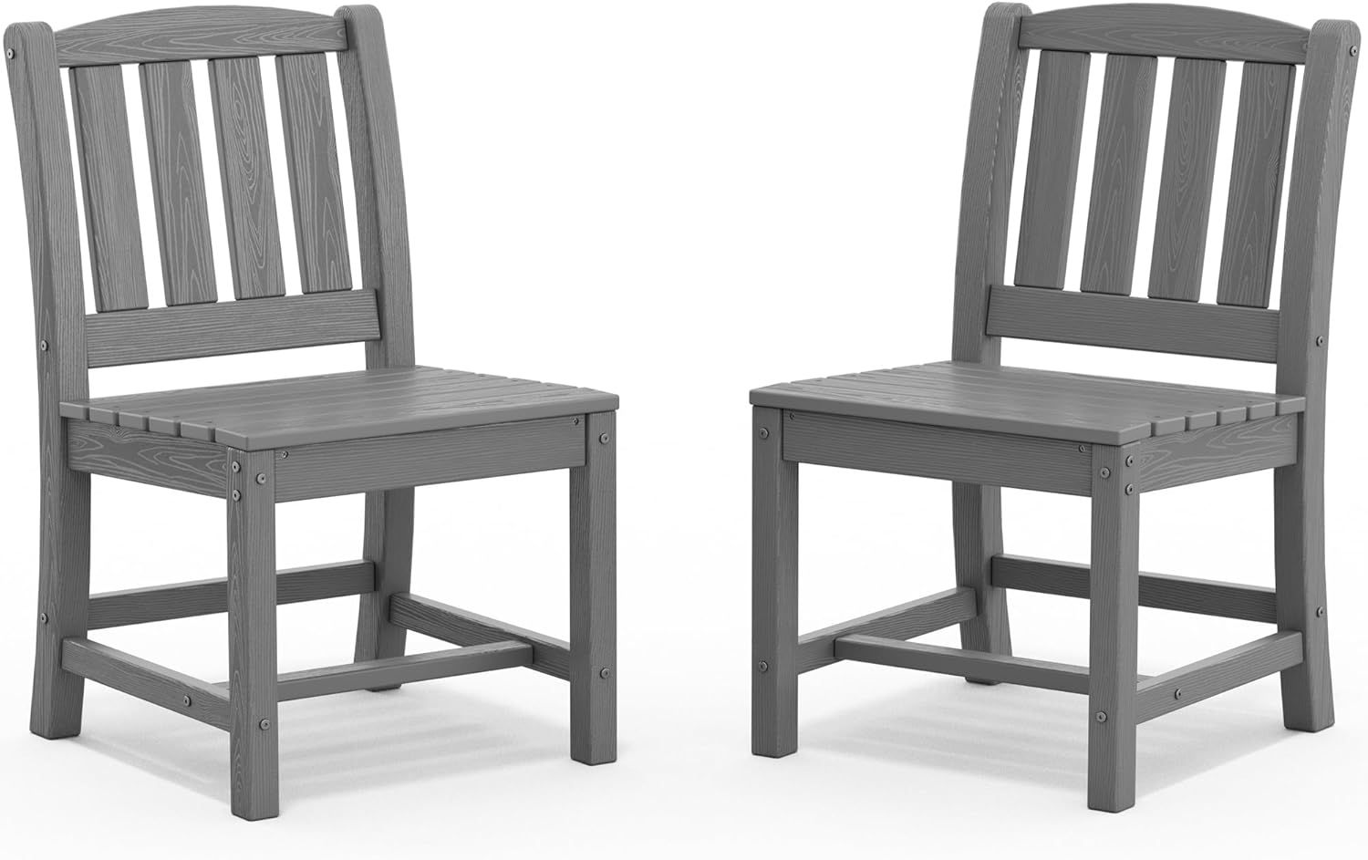 hdpe outdoor armless dining chairs set of 2 HDPE Outdoor Armless Dining Chairs Set of 2