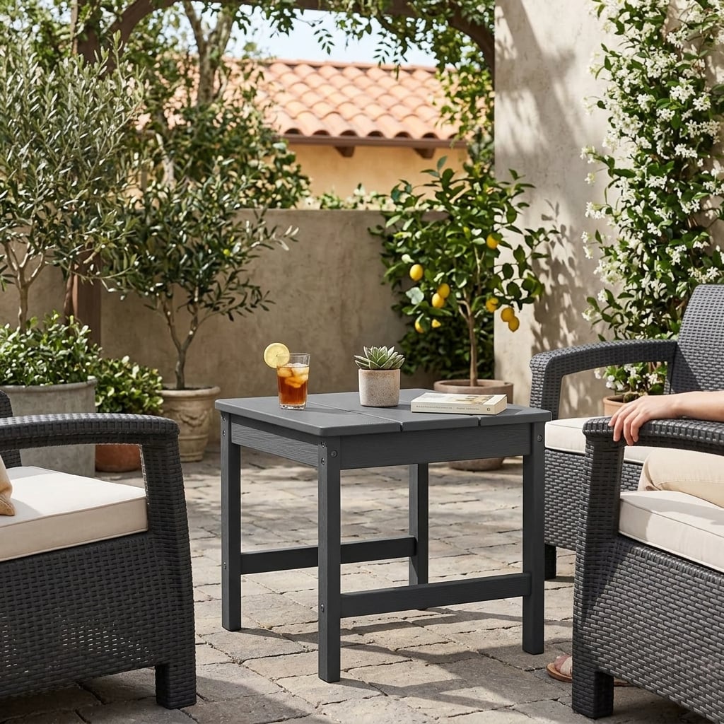 outdoor square side table with umbrella hole - image 5 Outdoor Square Side Table with Umbrella Hole - Image 5