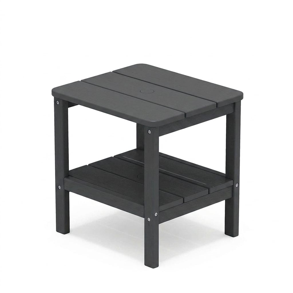Two Shelf Side Table with Umbrella Hole-HIPS
