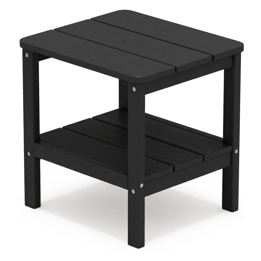 2-Tier Outdoor Side Table with Umbrella Hole – HIPS
