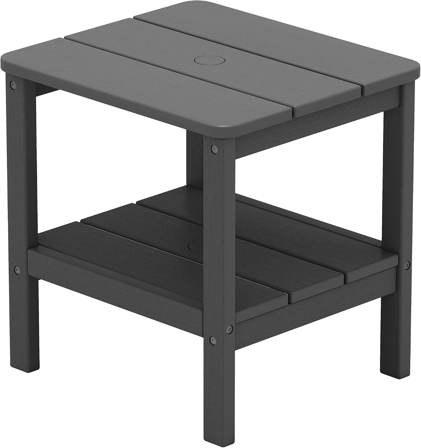 2-Tier Outdoor Side Table with Umbrella Hole – HIPS