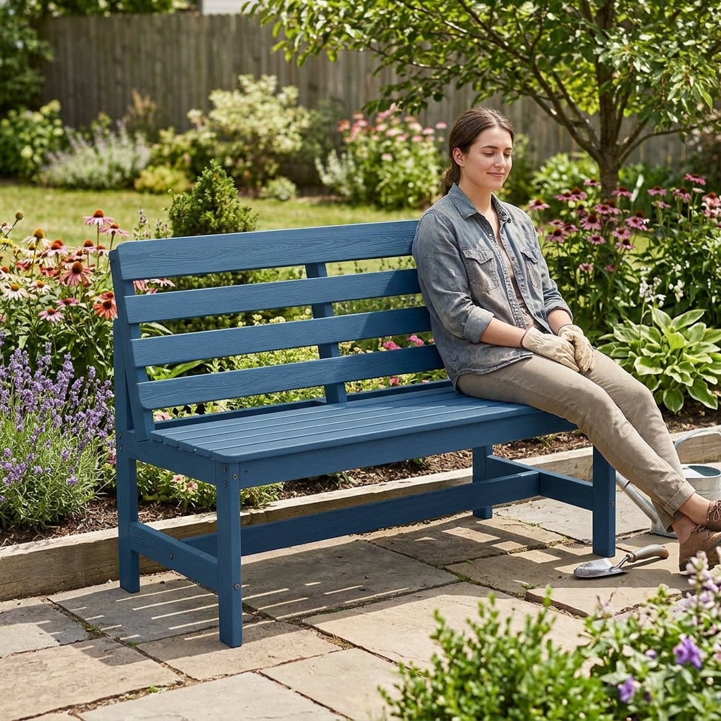 42.9" poly outdoor bench - image 6 42.9" Poly Outdoor Bench - Image 6