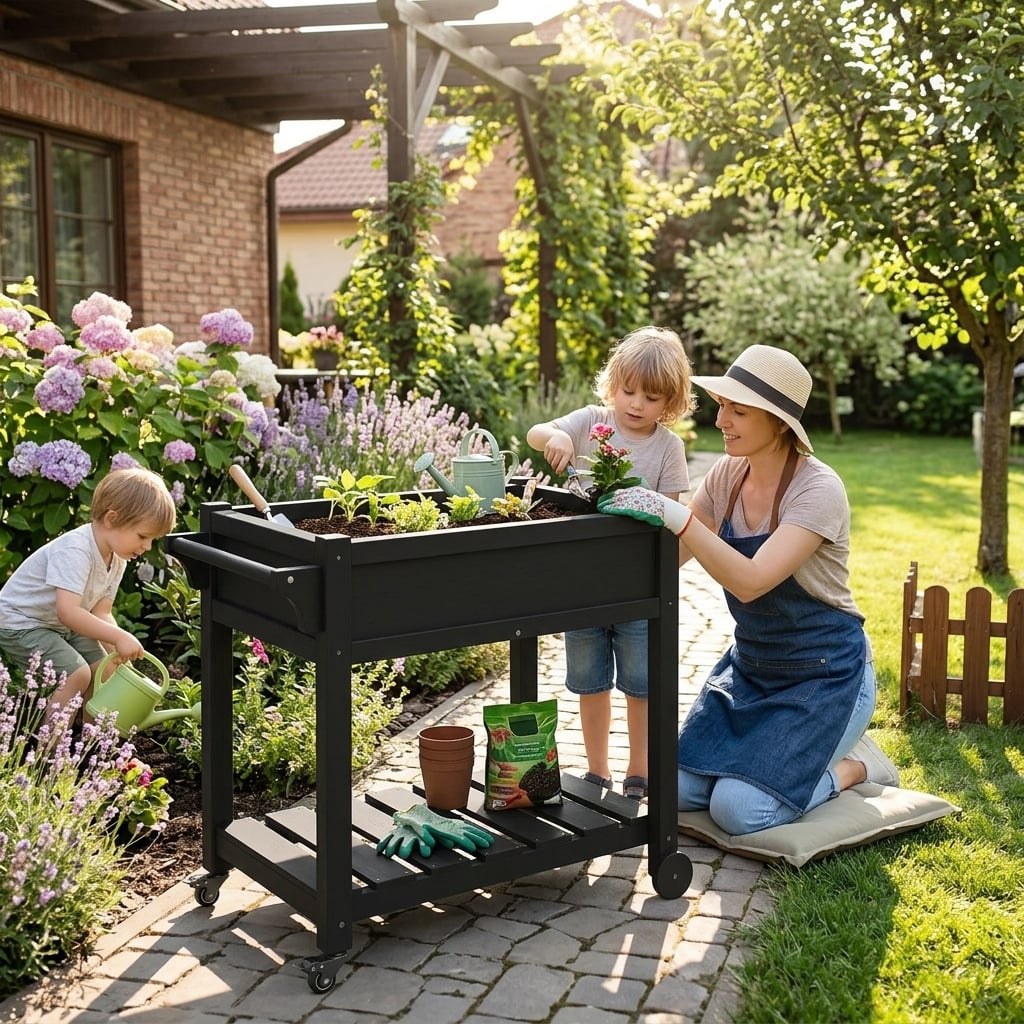hdpe raised garden bed with wheels - image 4 HDPE Raised Garden Bed with Wheels - Image 4