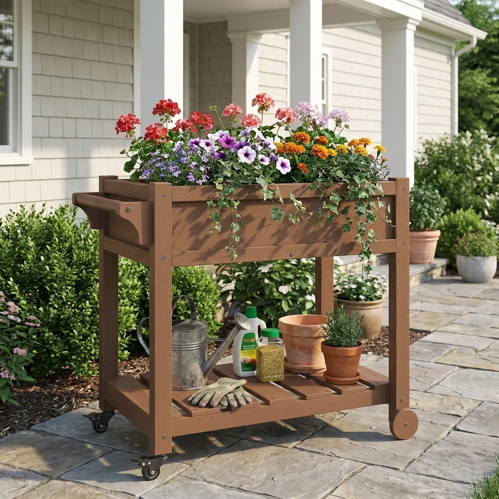 American house patio flower corner 202607211340