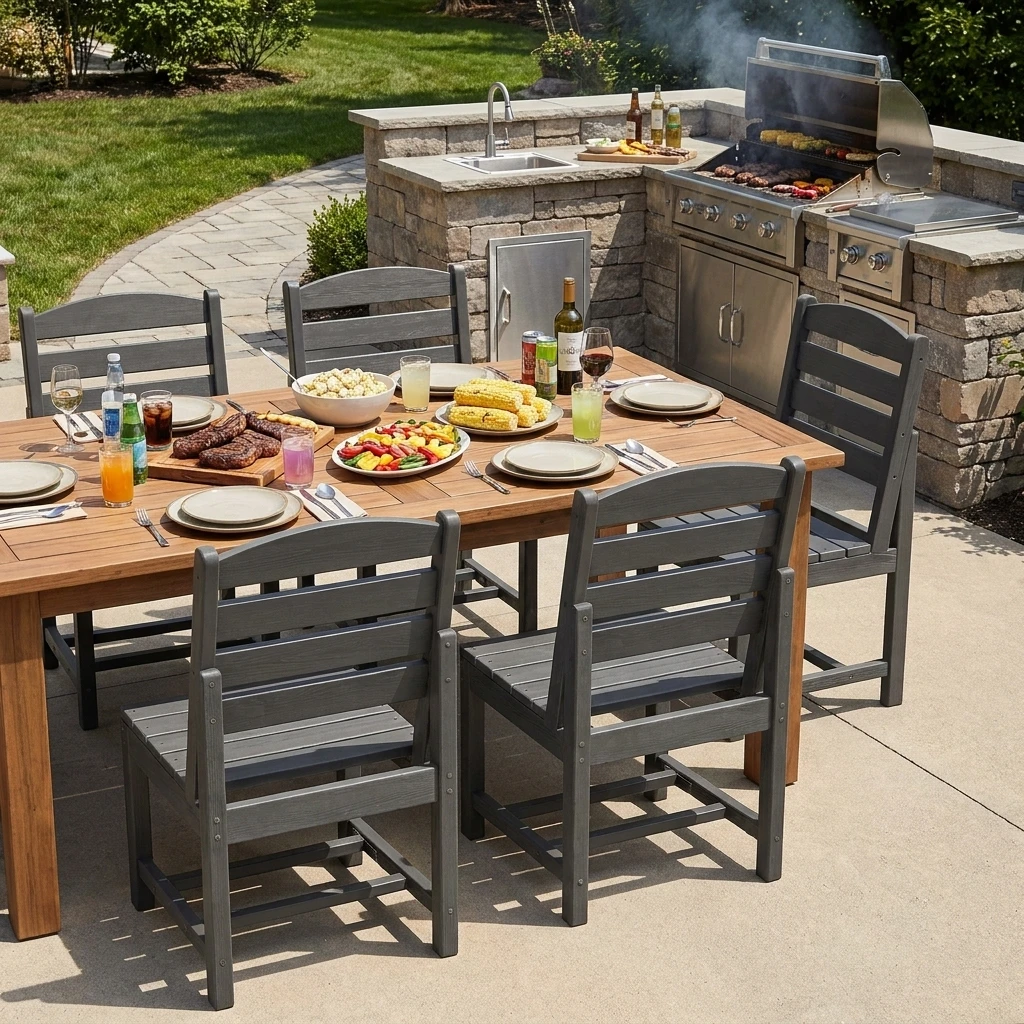 grange outdoor poly dining side chairs set of 4 - image 4 GRANGE Outdoor Poly Dining Side Chairs Set of 4 - Image 4