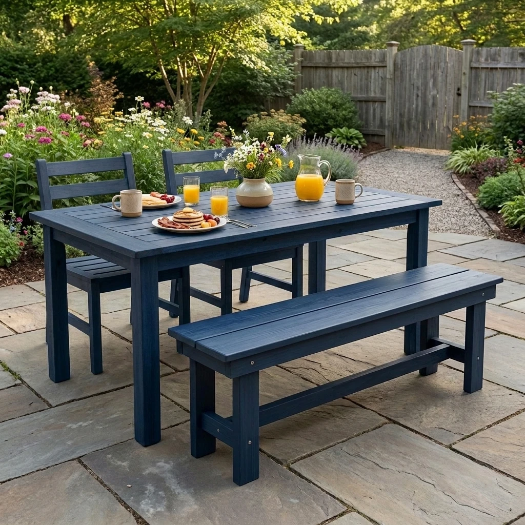 modern outdoor dining bench - image 5 Modern Outdoor Dining Bench - Image 5